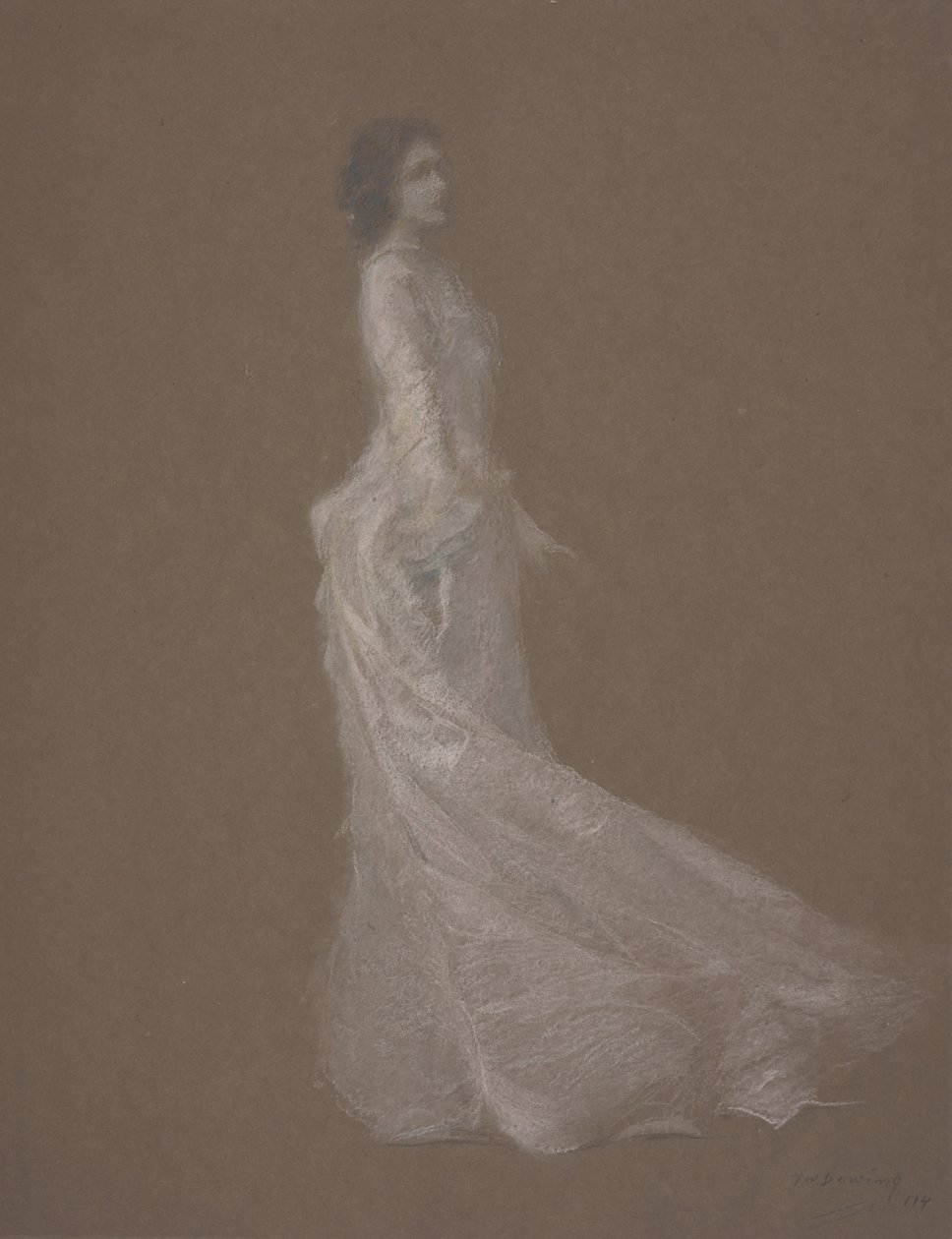 Růžové šaty, kolem roku 1894 od Thomas Wilmer Dewing