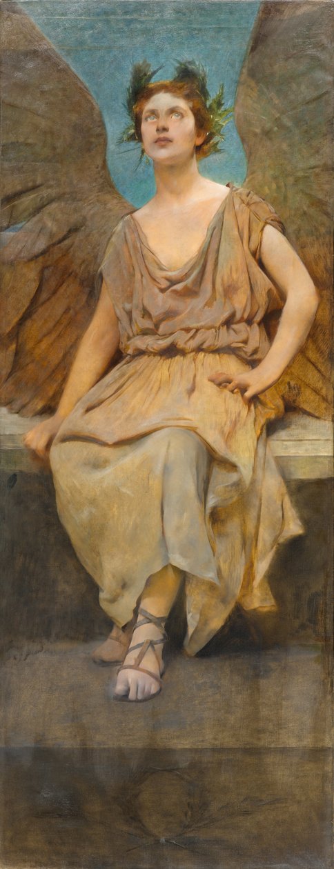 Okřídlená alegorická figura, kolem roku 1888 (olej na plátně) od Thomas Wilmer Dewing