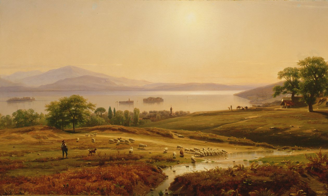 Ráno na jezeře Maggiore, 1860 od Thomas Worthington Whittredge