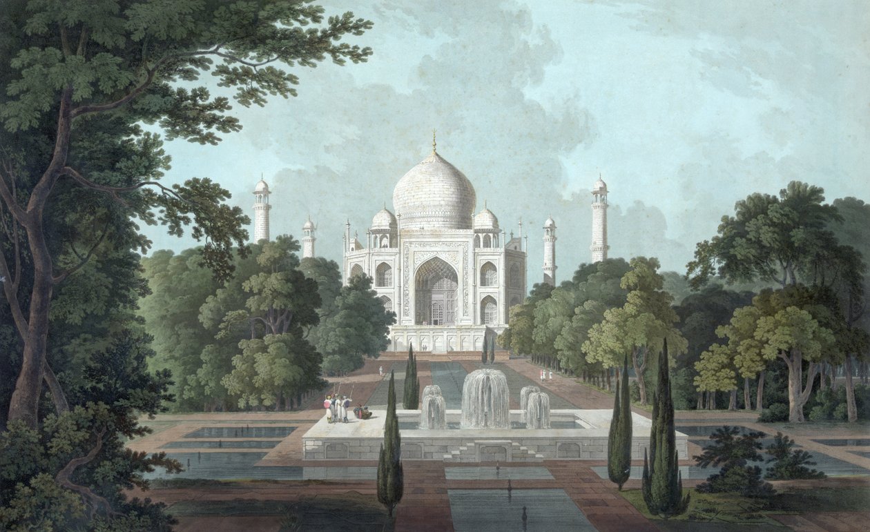 Pohled na Taj Mahal od Thomas und William Daniell