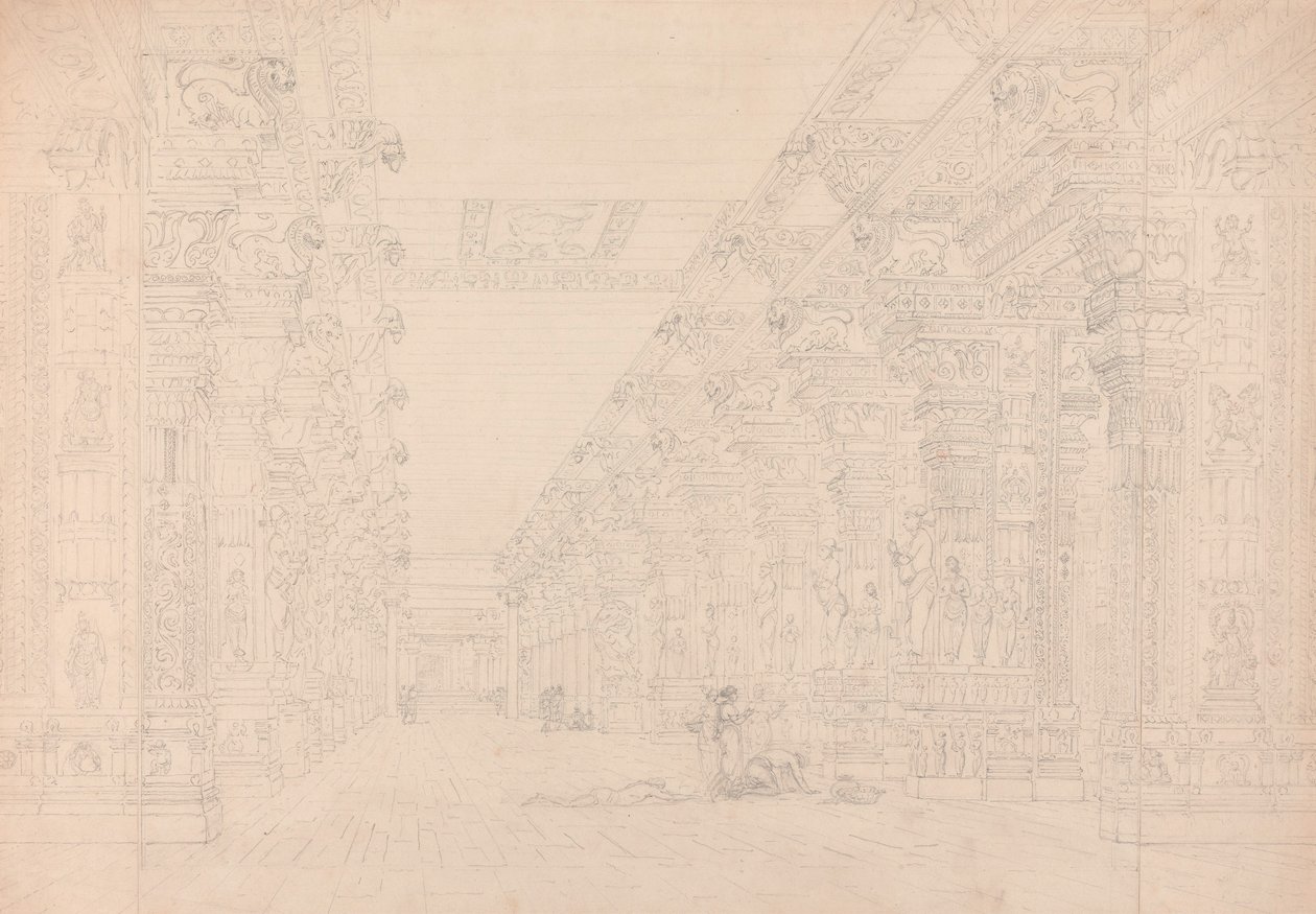 Tremal Naigs Choultry, Madura, červenec 1792 (viz také 195090) od Thomas und William Daniell