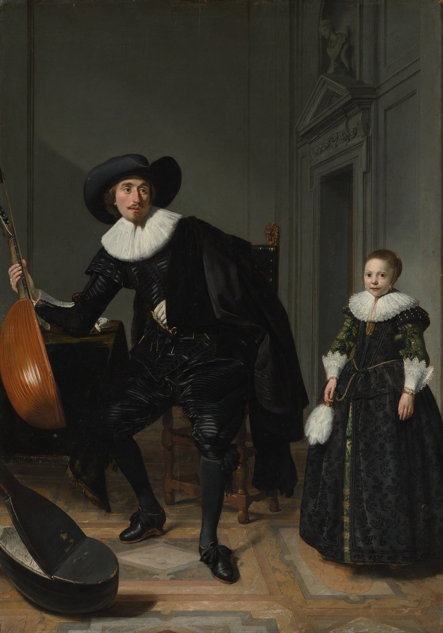 Hudebník a jeho dcera od Thomas de Keyser