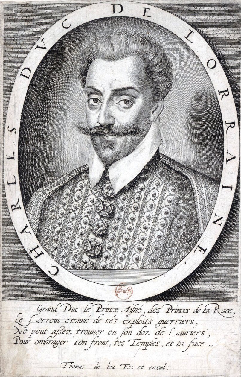 Portrét Karla III., vévody lotrinského, Thomas de Leu - Gallica (upraveno) od Thomas de Leu