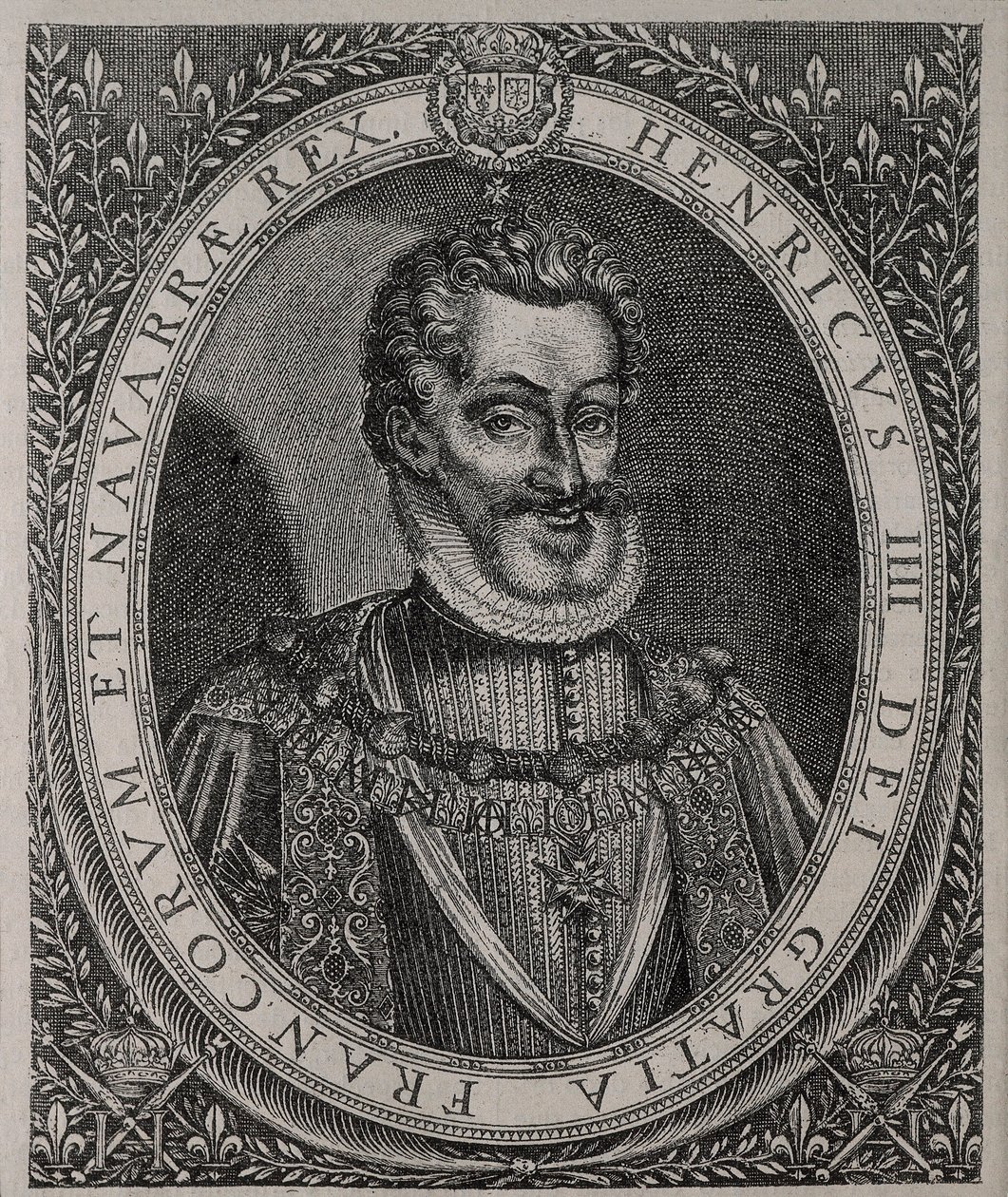 Portrét Jindřicha IV z Francie a Navarry (1553-1610), rytina Tomáše de Leu (16. století) od Thomas de Leu