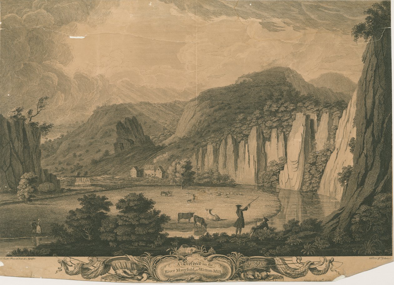 Wetton Mill: rytina, nd [c 1743] (tisk) od Thomas of Derby (after) Smith