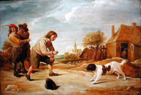 A Game of Catch (olej na panelu) od Thomas van Apshoven