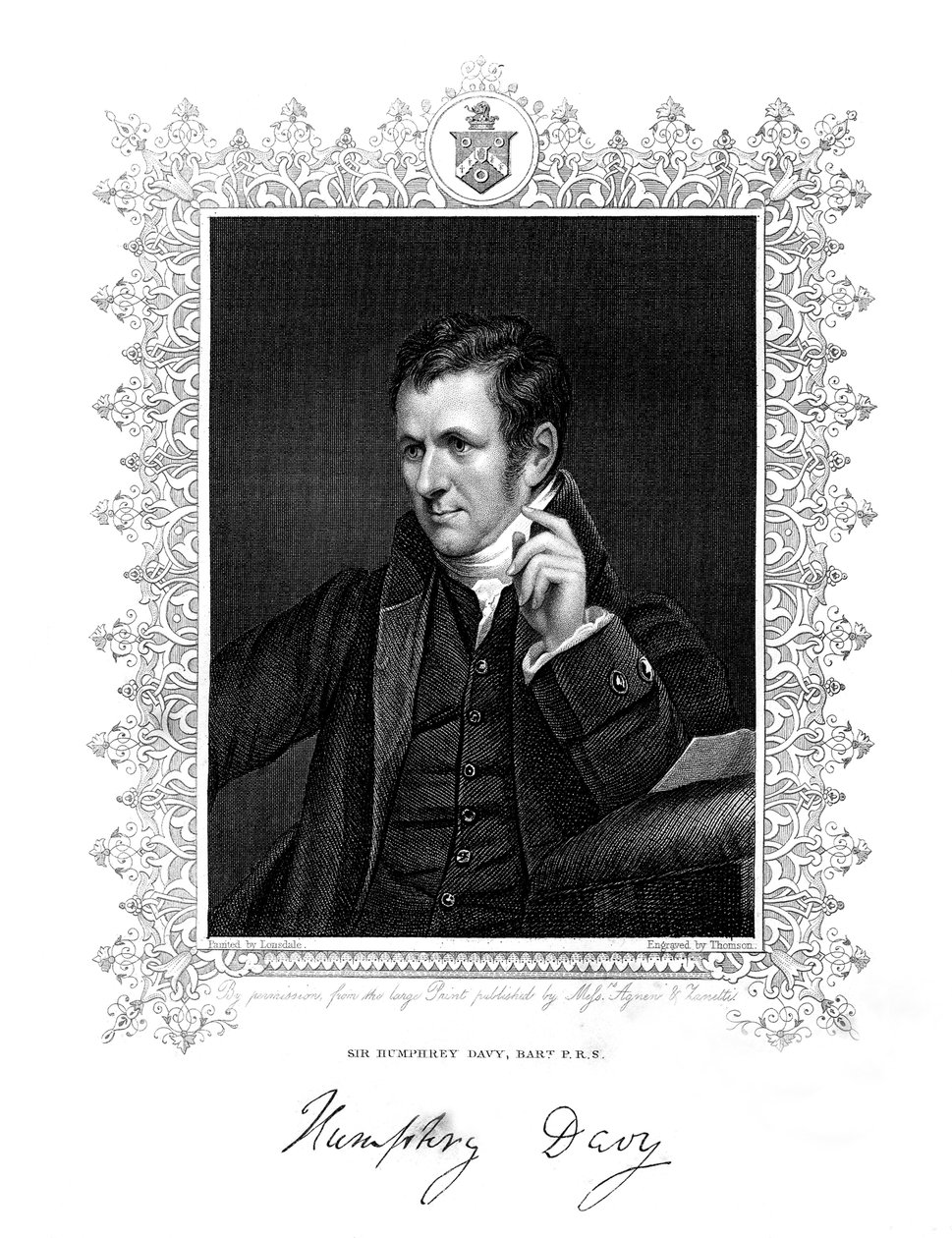 Sir Humphry Davy, cornwallský chemik a fyzik, 19. století. od Thomson