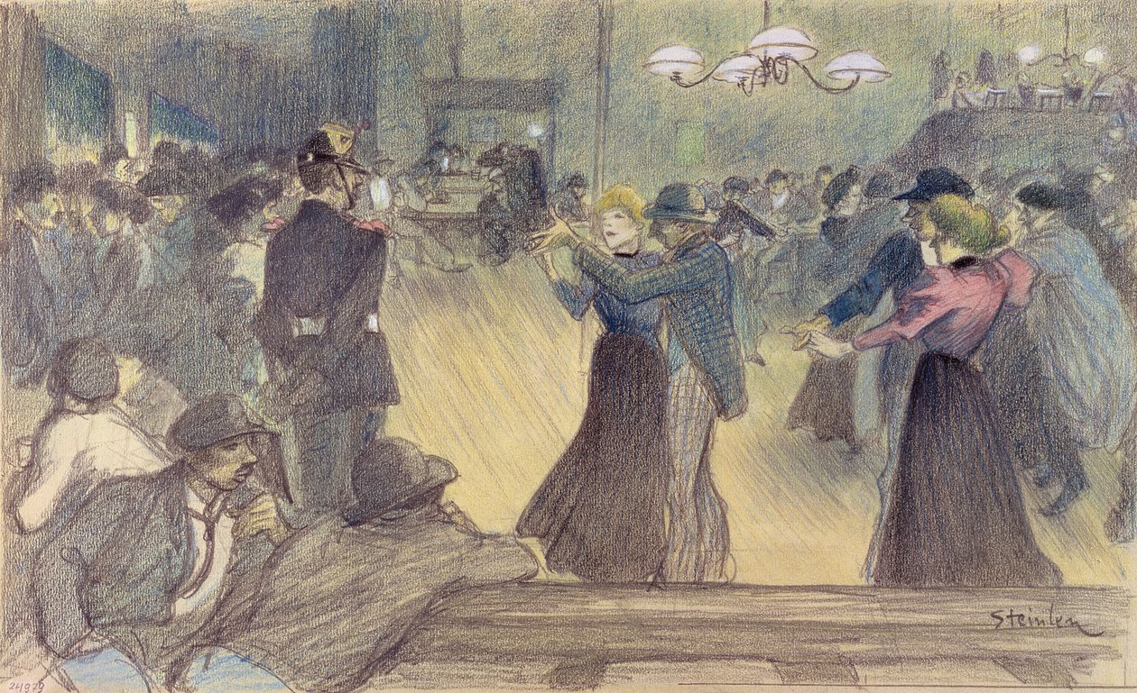 Ples na pařížském předměstí, kolem roku 1892 (viz také 193271) od Théophile Alexandre Steinlen