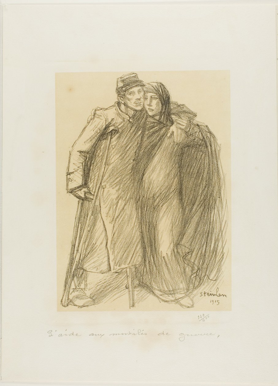 Pomoc osobám zmrzačeným ve válce, první deska z Actualités od Théophile Alexandre Pierre Steinlen