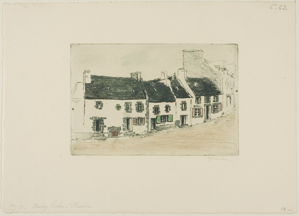 Bretonské tržní město, Plestin od Théophile Alexandre Pierre Steinlen