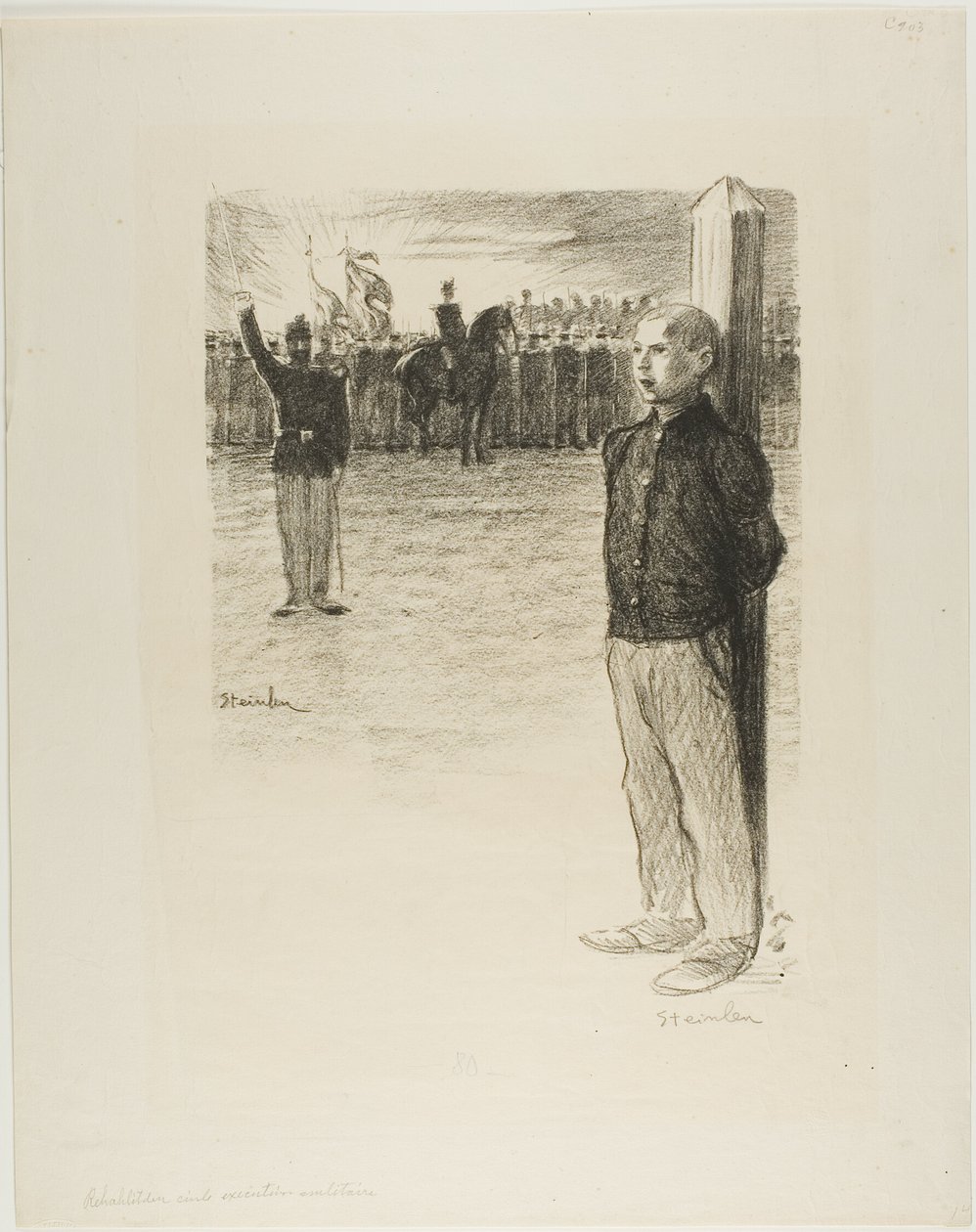 Civilní rehabilitace a vojenská exekuce od Théophile Alexandre Pierre Steinlen