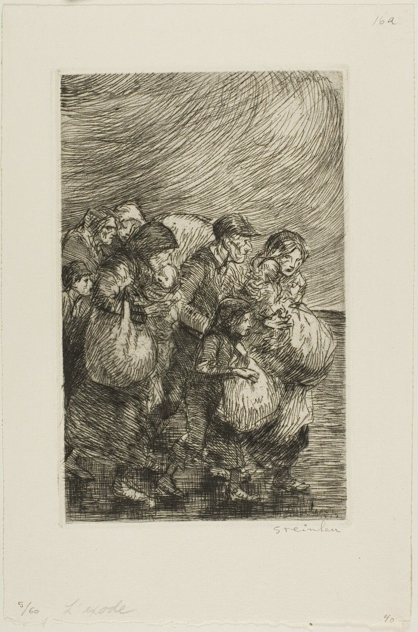 Evakuovaní od Théophile Alexandre Pierre Steinlen