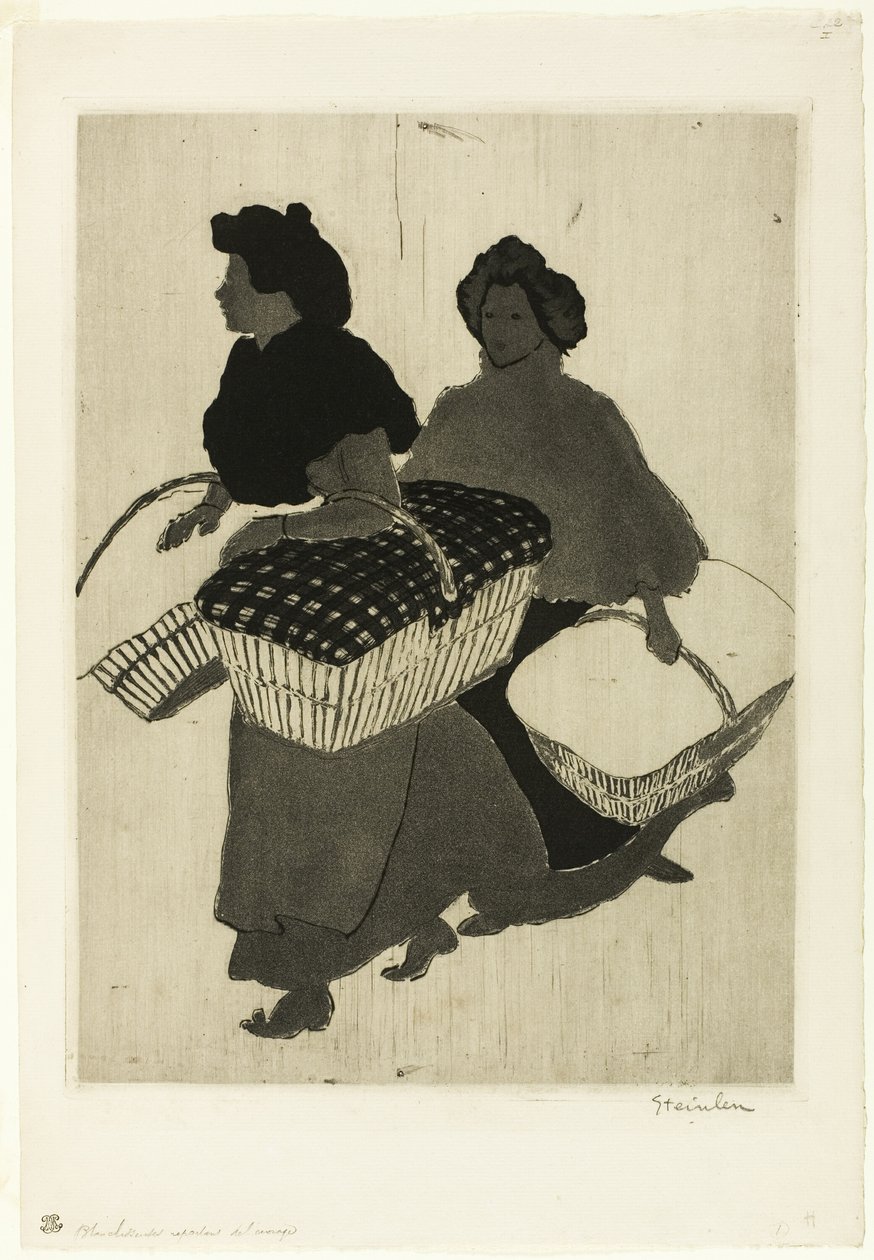 Prádelnice odnášejí svou práci zpět od Théophile Alexandre Pierre Steinlen