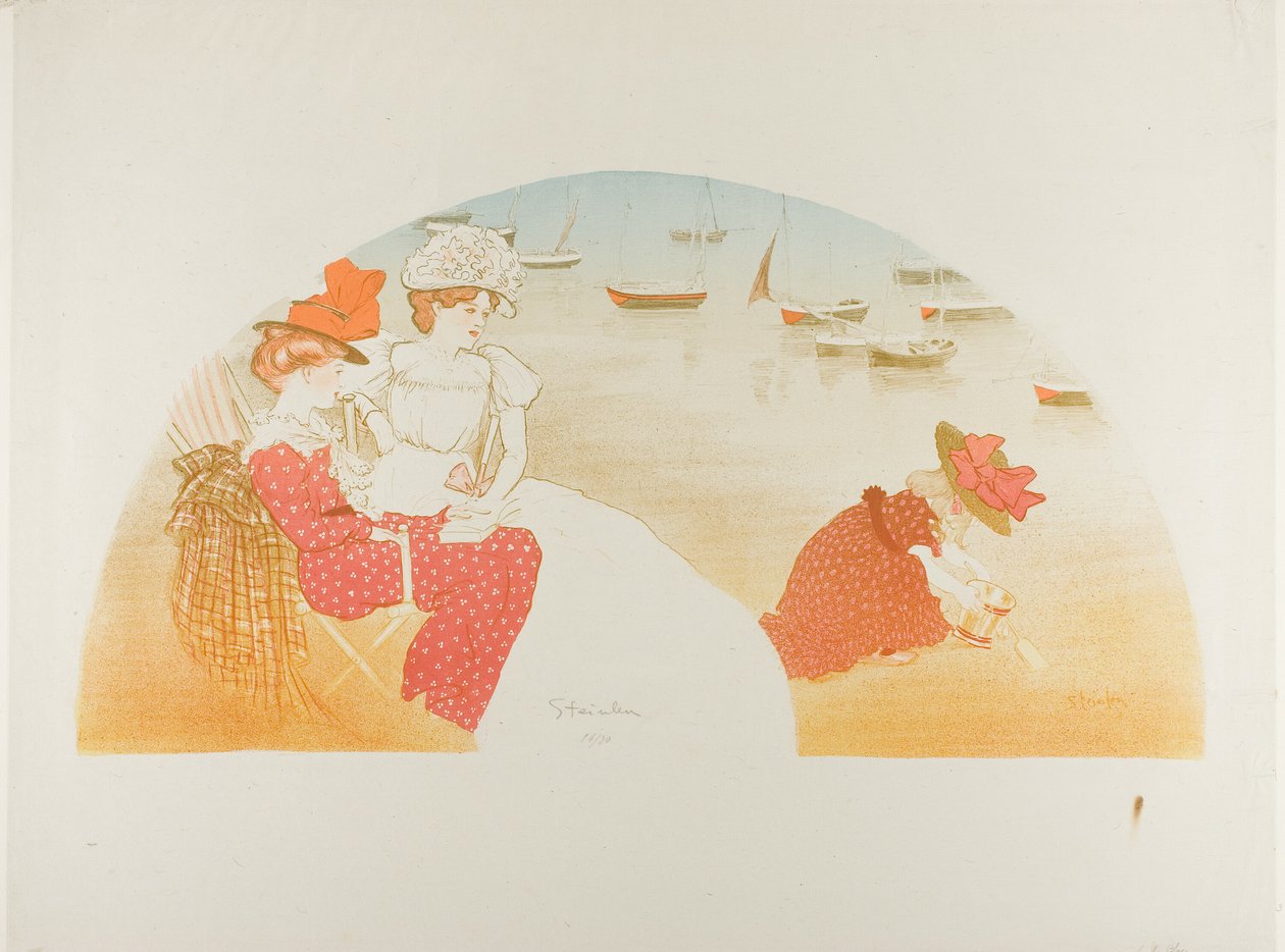 Na pláži od Théophile Alexandre Pierre Steinlen