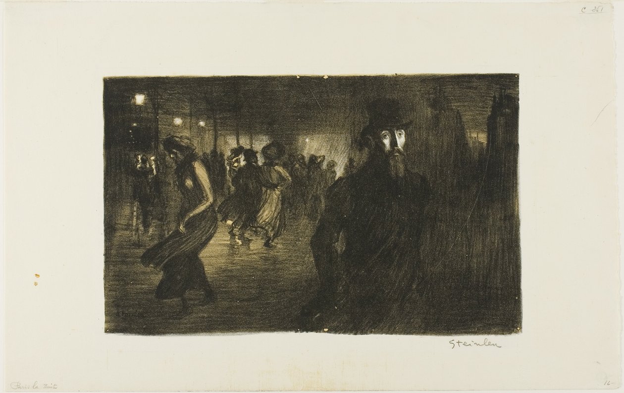 Paříž, noc od Théophile Alexandre Pierre Steinlen