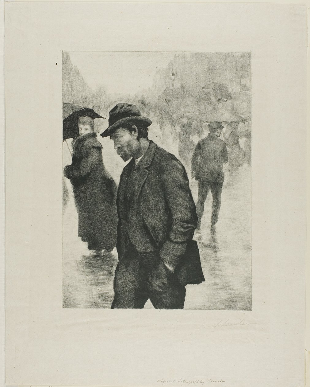 Deštivý den, Paříž od Théophile Alexandre Pierre Steinlen