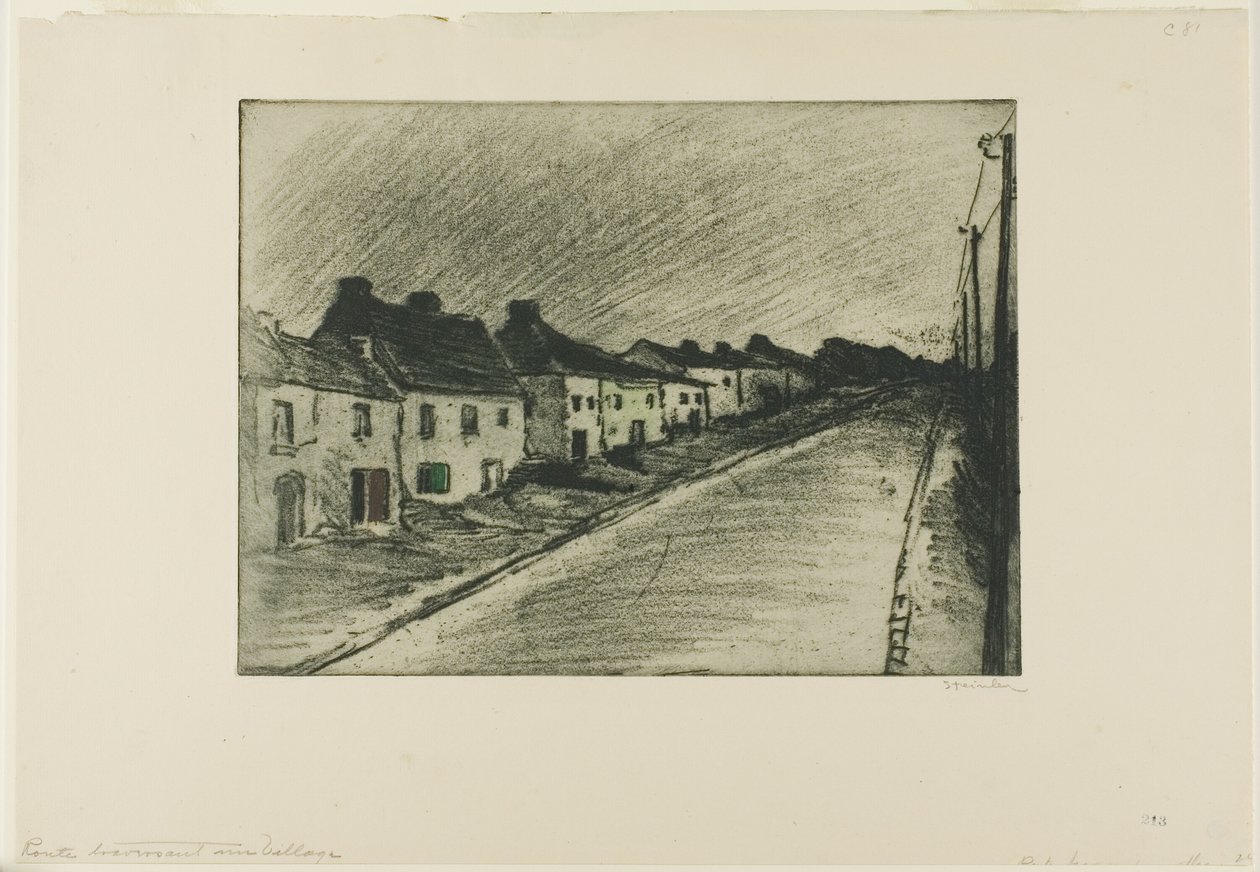 Cesta přes vesnici od Théophile Alexandre Pierre Steinlen