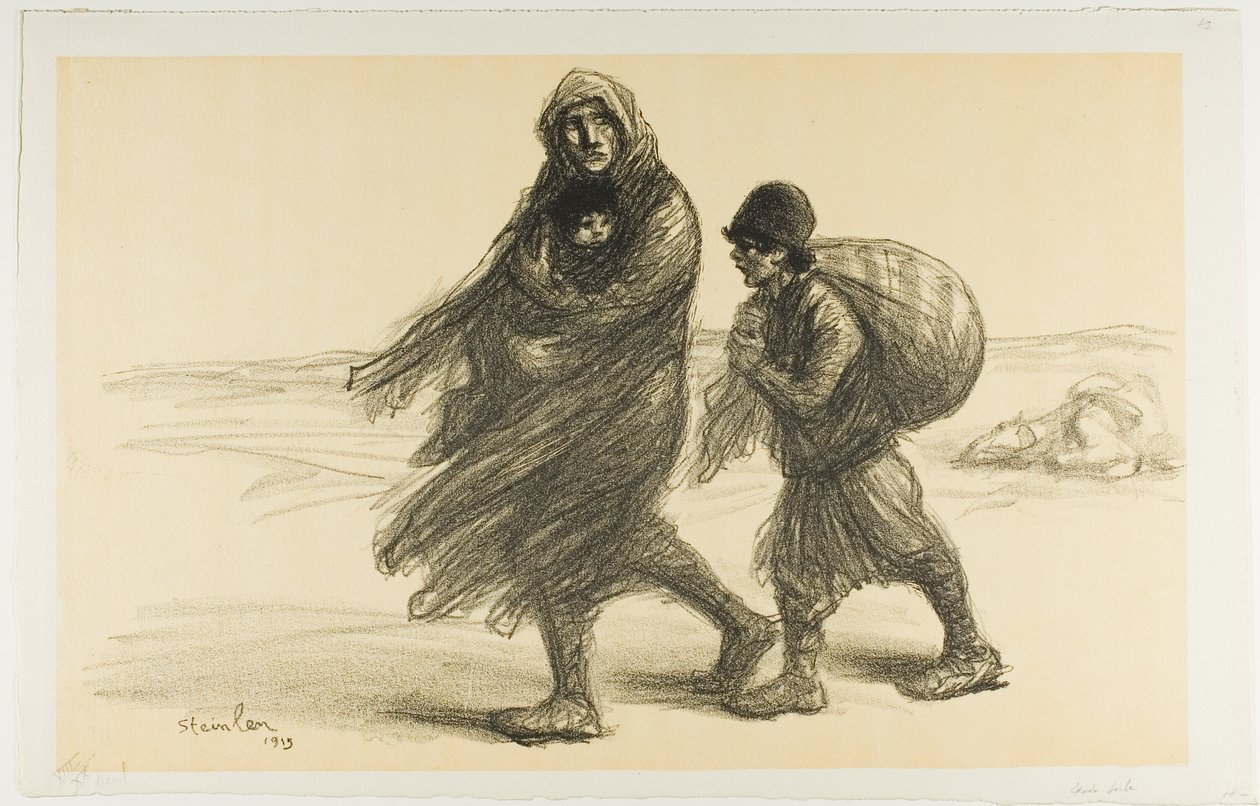 Srbský exodus, deska dvacet jedna z Actualités od Théophile Alexandre Pierre Steinlen