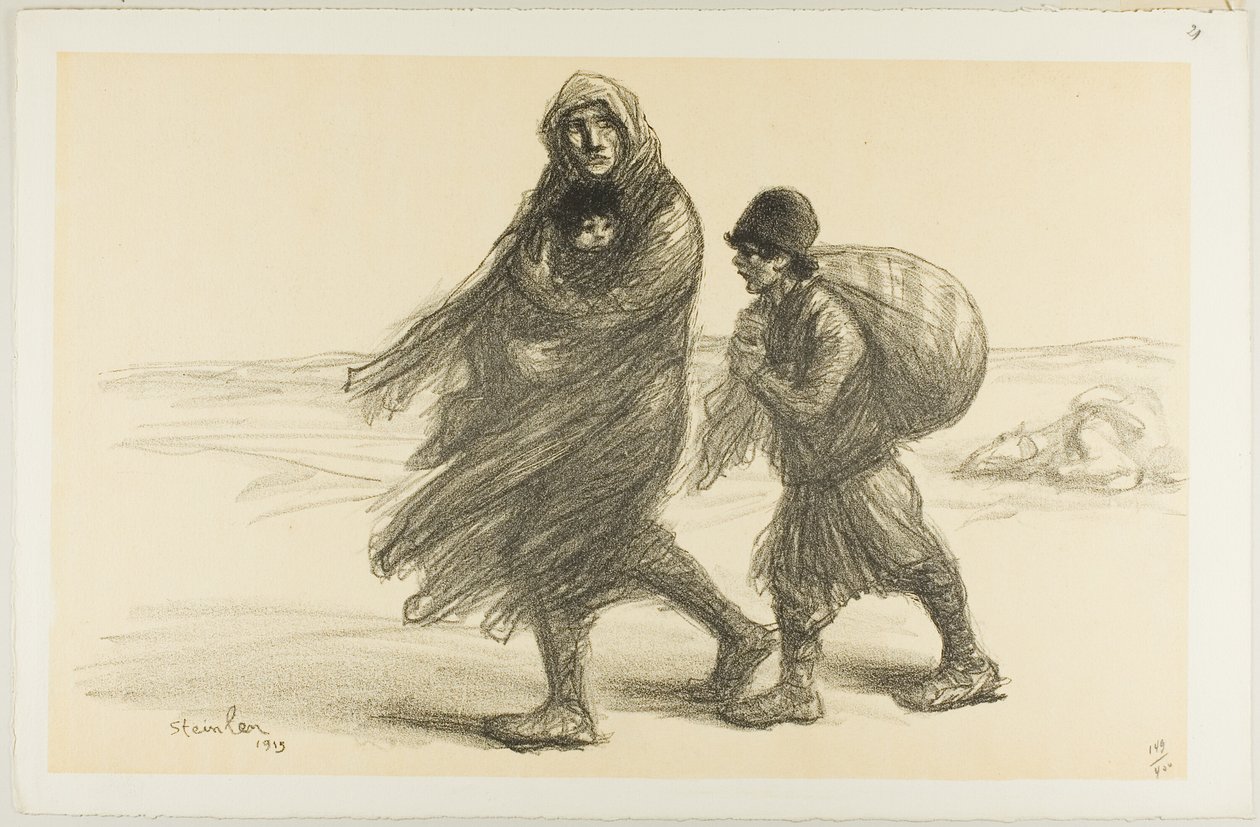 Srbský exodus, deska dvacet jedna z Actualités od Théophile Alexandre Pierre Steinlen
