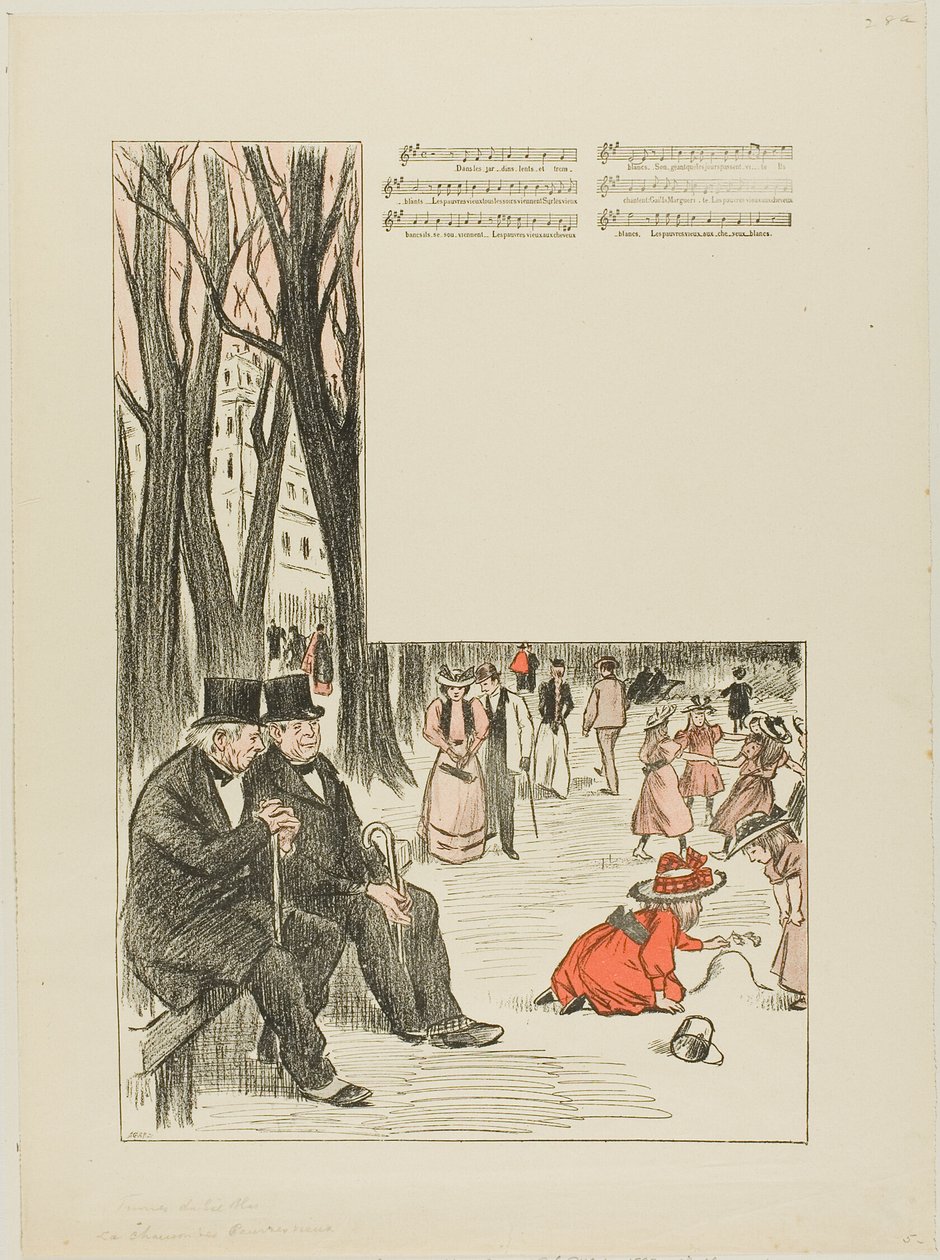 Píseň chudých starců od Théophile Alexandre Pierre Steinlen