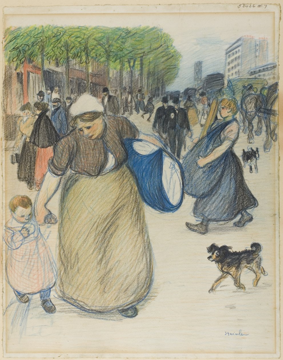 Scéna na ulici od Théophile Alexandre Pierre Steinlen