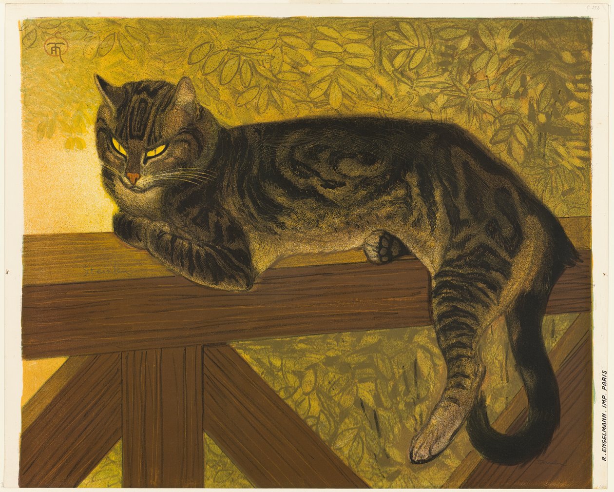 Léto: Kočka na zábradlí od Théophile Alexandre Pierre Steinlen