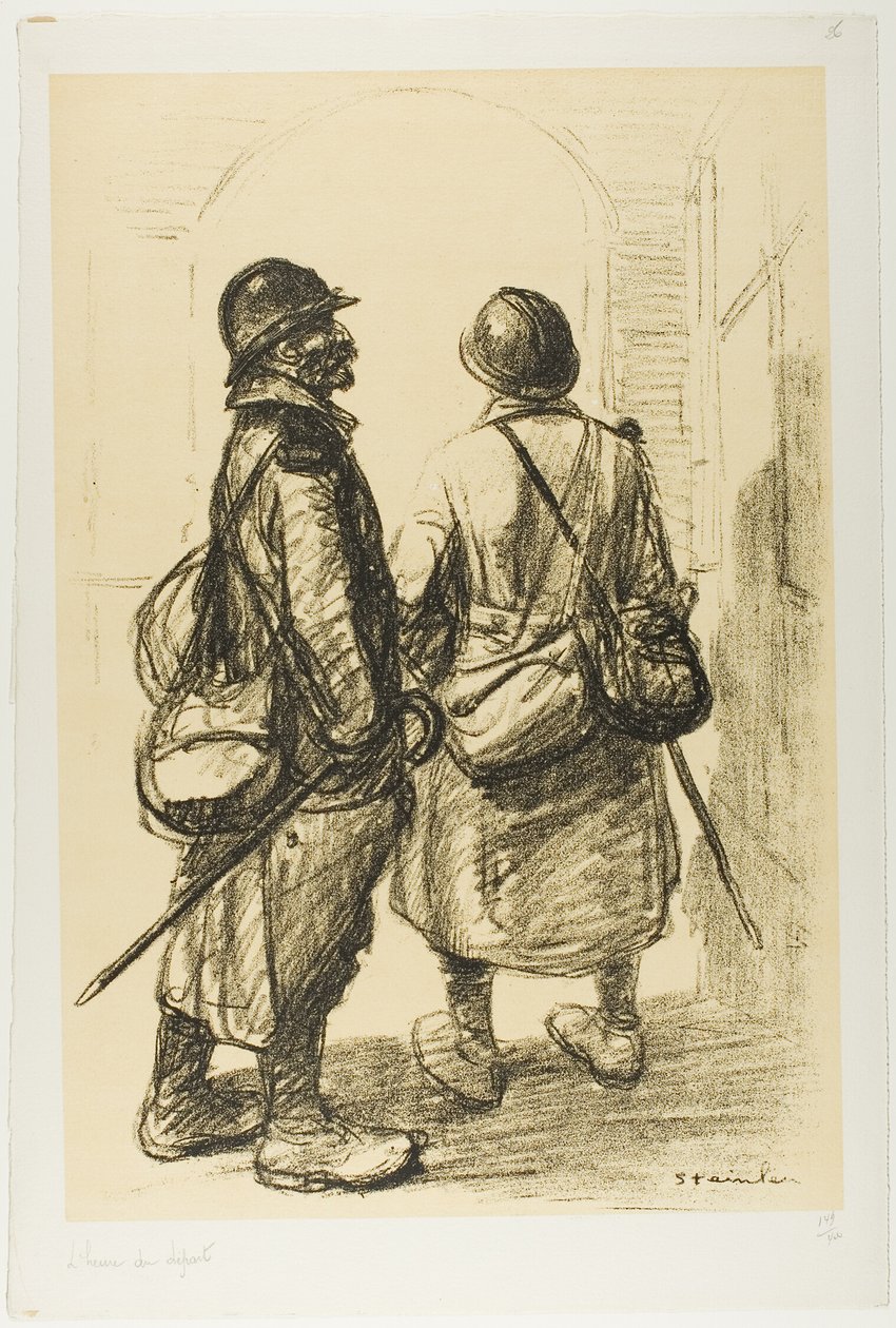 Hodina odjezdu, deska dvacet šest z Actualités od Théophile Alexandre Pierre Steinlen