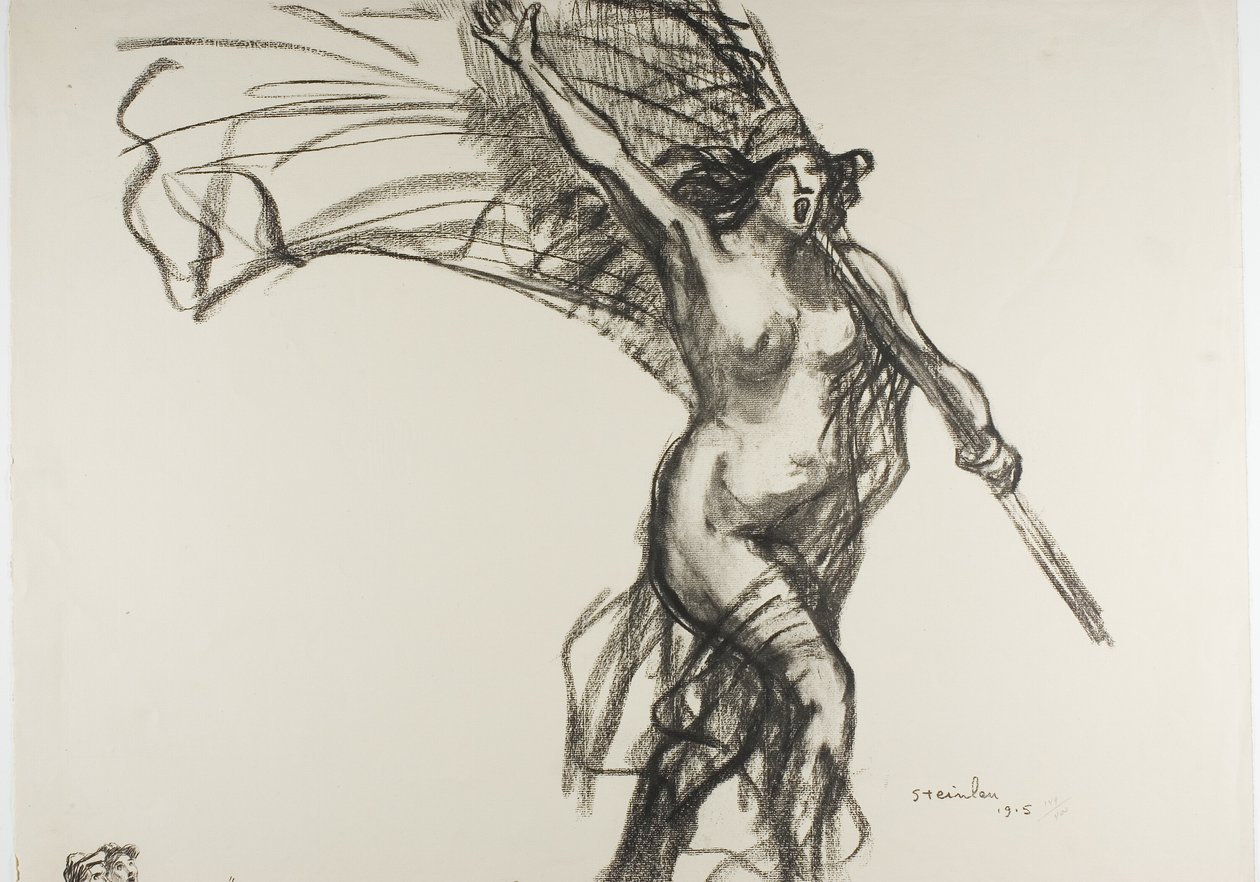 Republika nás volá..., patnáctý talíř z Actualités od Théophile Alexandre Pierre Steinlen