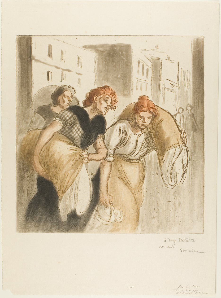 Návrat z prádelny od Théophile Alexandre Pierre Steinlen