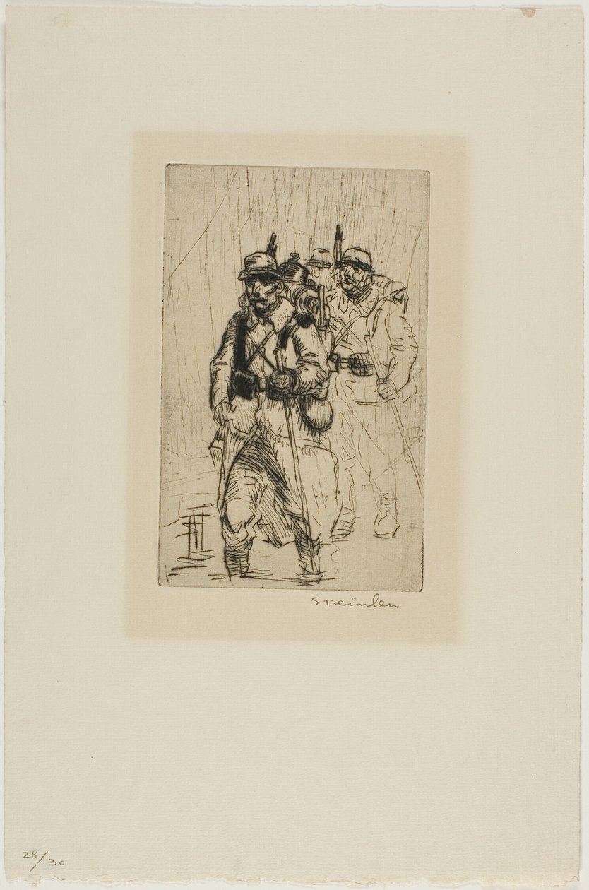 Tři vojáci jdou od Théophile Alexandre Pierre Steinlen