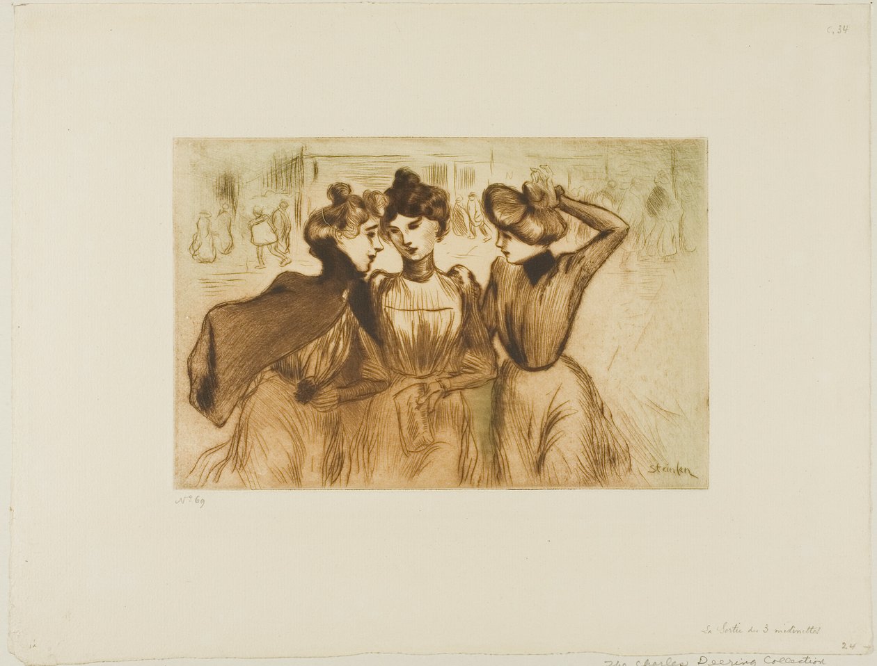 Tři pracující dívky na obědě od Théophile Alexandre Pierre Steinlen
