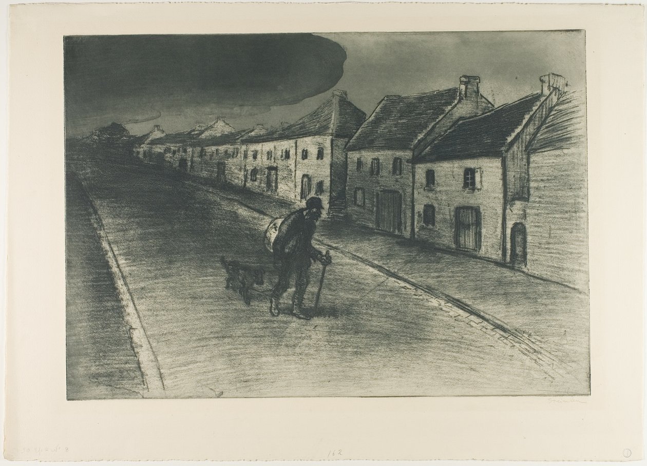 Tulák procházející spící vesnicí od Théophile Alexandre Pierre Steinlen