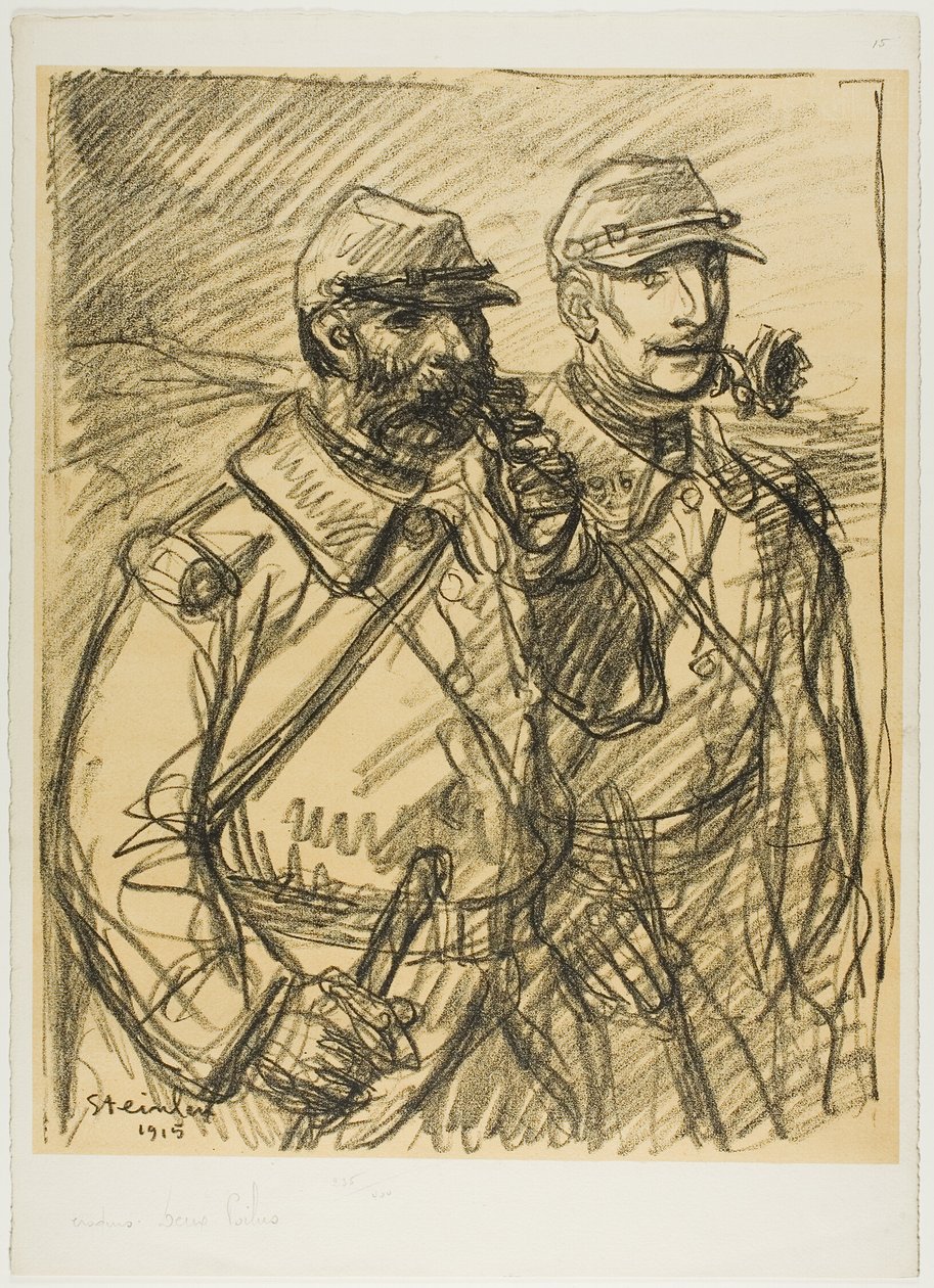 Dva vojáci od Théophile Alexandre Pierre Steinlen