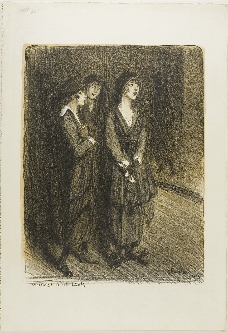 Vdovy po Ludvíkovi, deska sedm z Actualités od Théophile Alexandre Pierre Steinlen