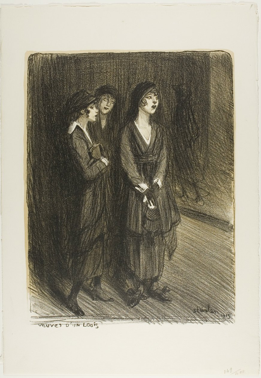 Vdovy po Ludvíkovi, deska sedm z Actualités od Théophile Alexandre Pierre Steinlen
