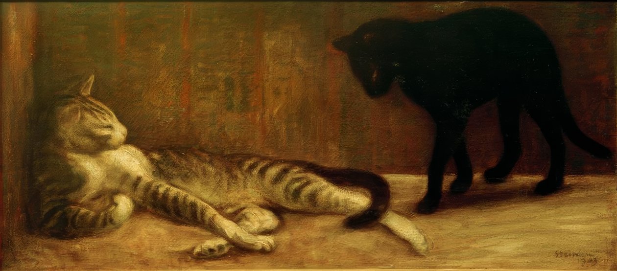 Kočka a kočička od Théophile Alexandre Steinlen