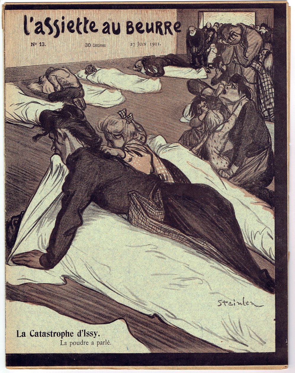 Obálka "" L’Plate au beurre"", satirické barvy od Théophile Alexandre Steinlen