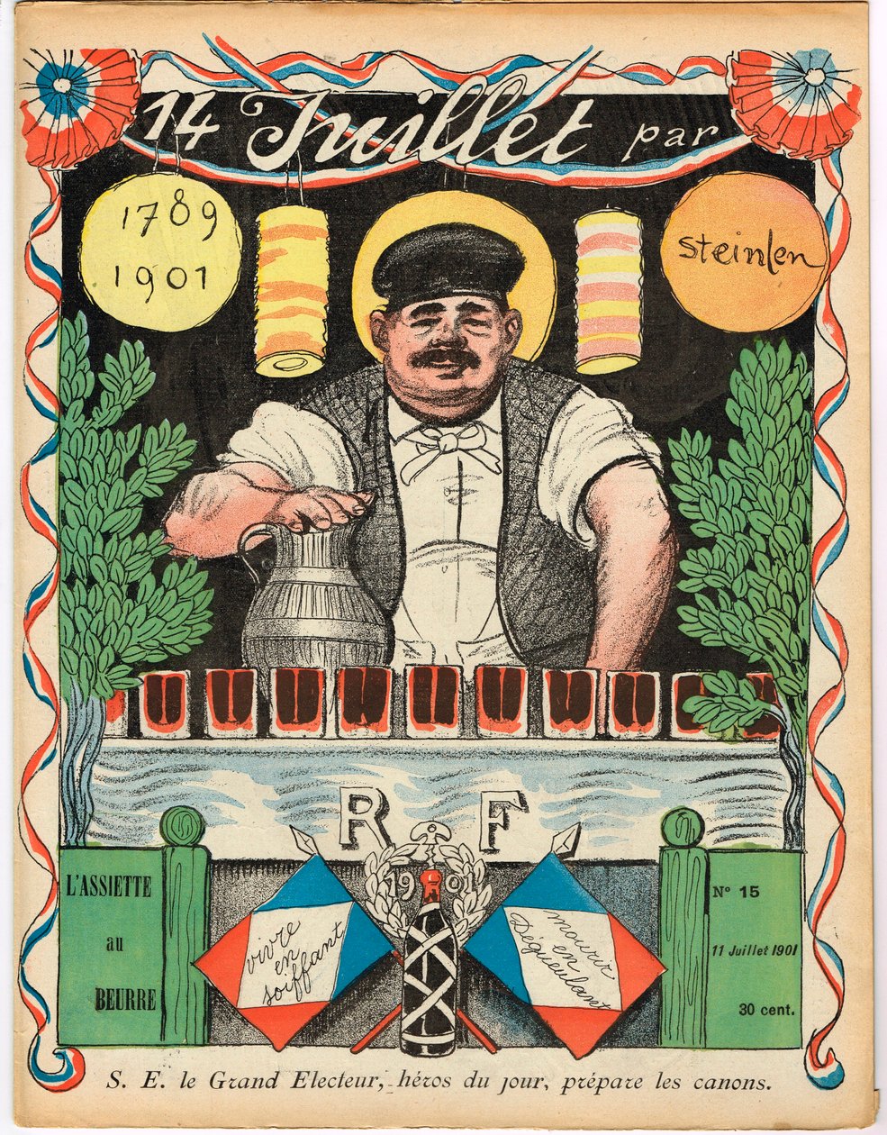 Obálka „“Máslový talíř“, Satirický v barvách od Théophile Alexandre Steinlen