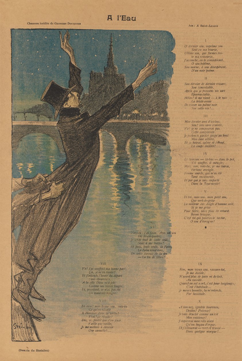 Gil Blas Illustré: Na okraji vody A lEau, 1896. od Théophile Alexandre Steinlen