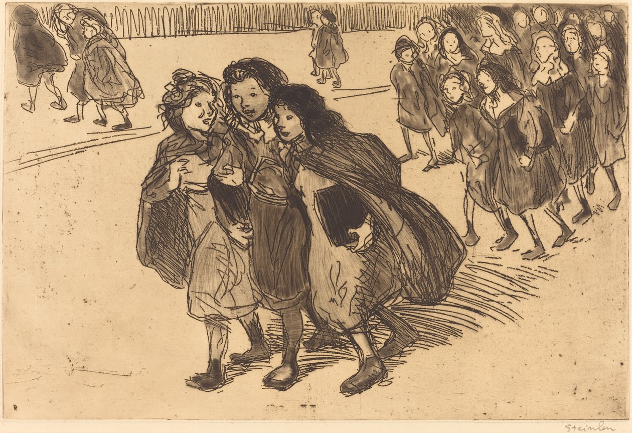 Dívky přicházející ze školy Dívky vycházející ze školy, 1911. od Théophile Alexandre Steinlen