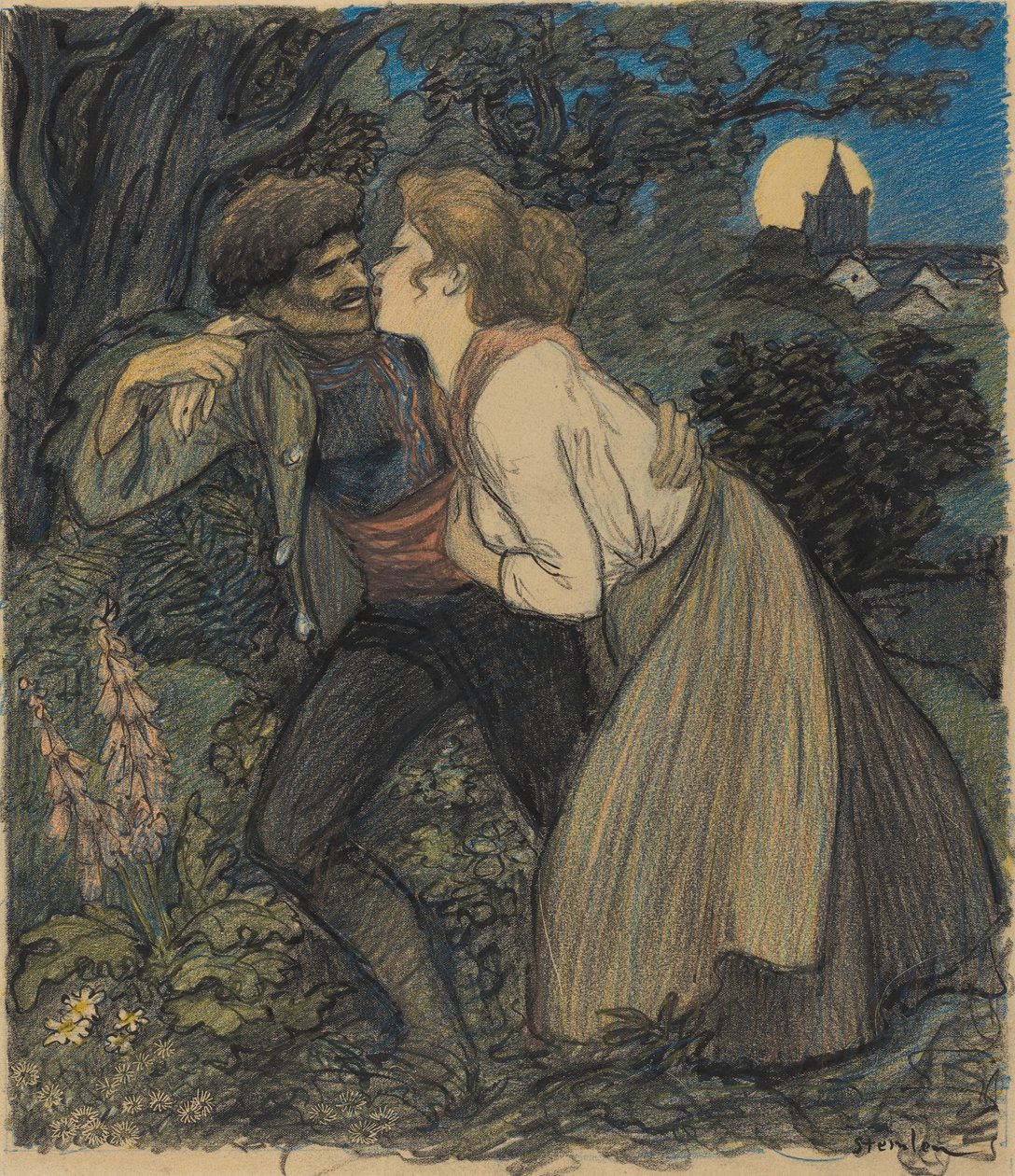 Pes s vlkem, 1900. od Théophile Alexandre Steinlen
