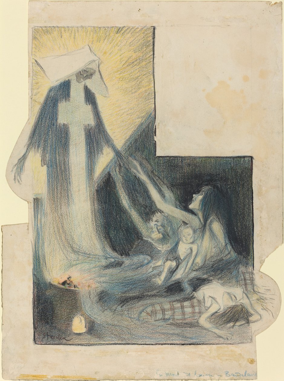 Smrt chudých - Baudelaire od Théophile Alexandre Steinlen