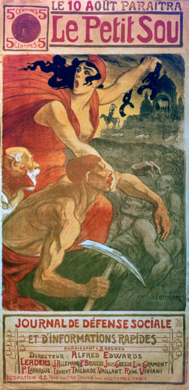 Socialistický časopis Le Petit Sou, c1879-1923 od Théophile Alexandre Steinlen