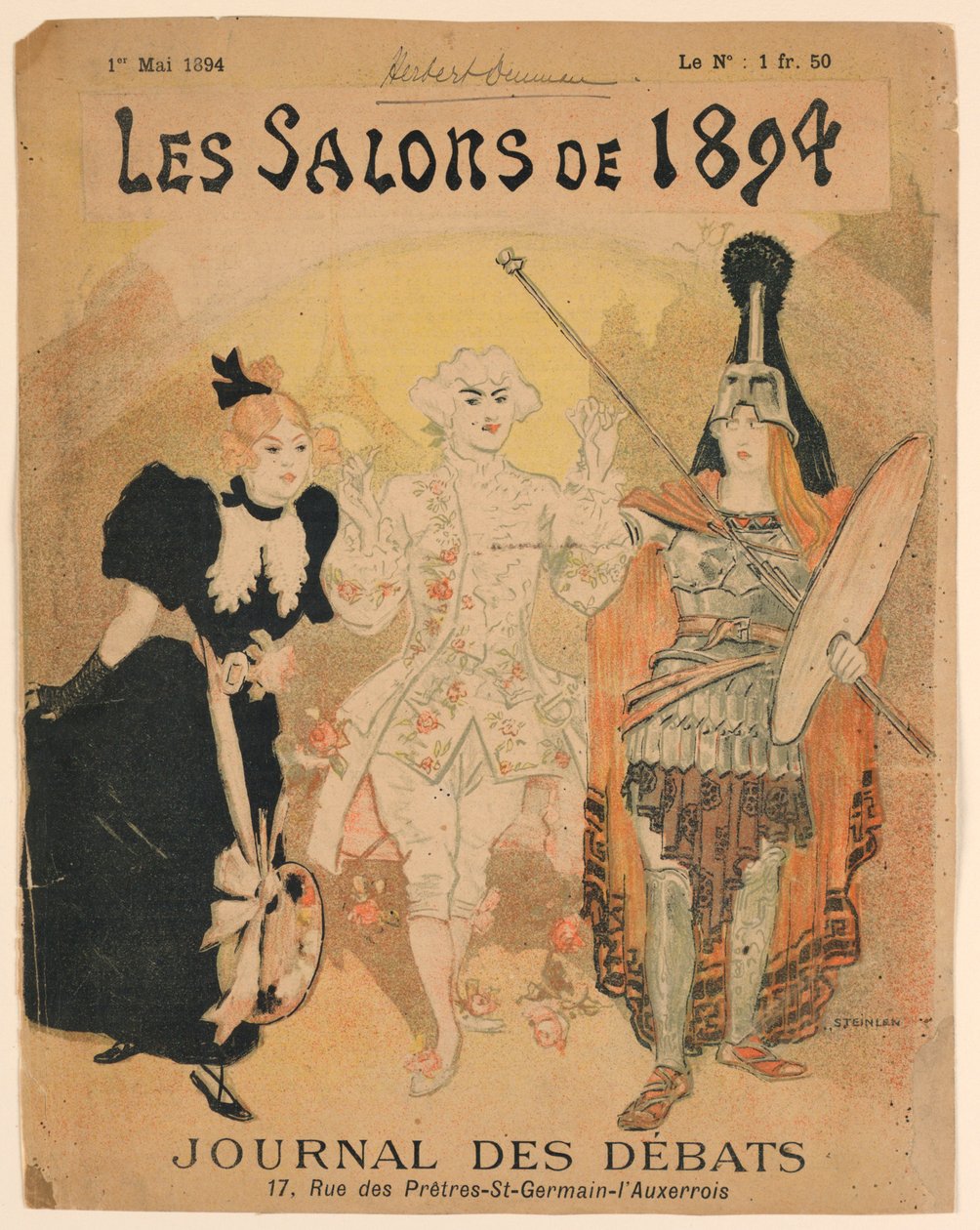 Salon z roku 1894, obálka Journal des Débats od Théophile Alexandre Steinlen
