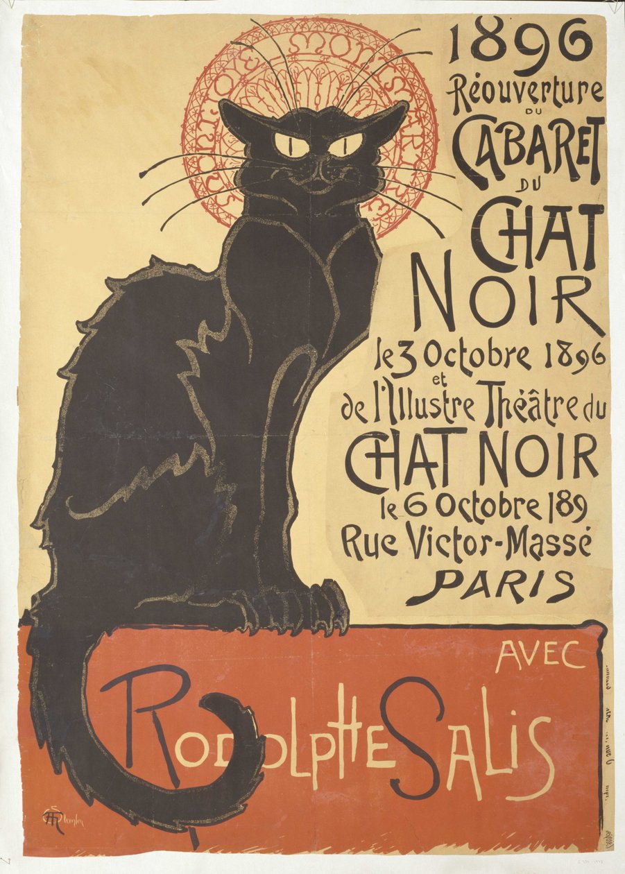 Znovuotevření Cabaret du Chat Noir, 1896. od Théophile Alexandre Steinlen