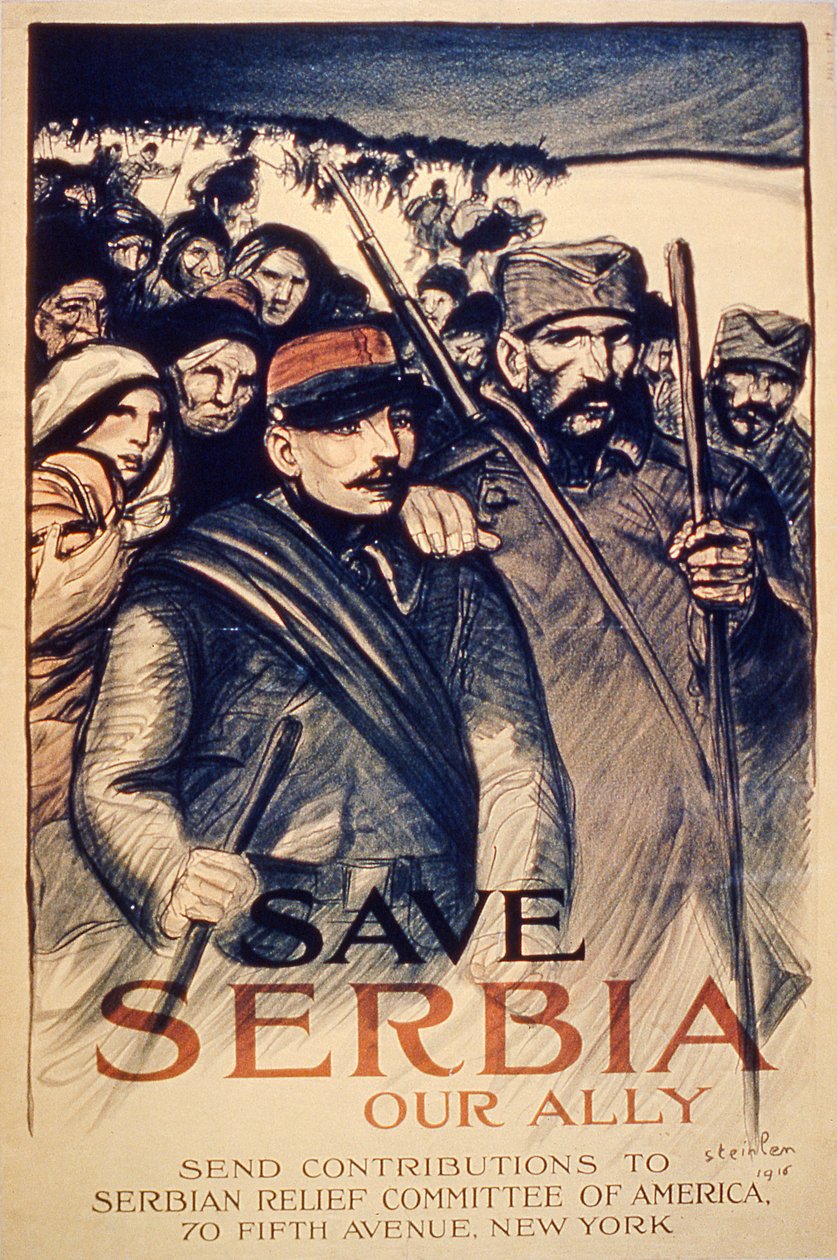 Plakát „Zachraňte Srbsko našeho spojence“, 1915 od Théophile Alexandre Steinlen