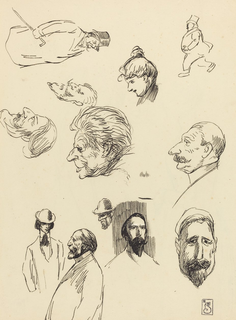 Studie figur a hlav od Théophile Alexandre Steinlen