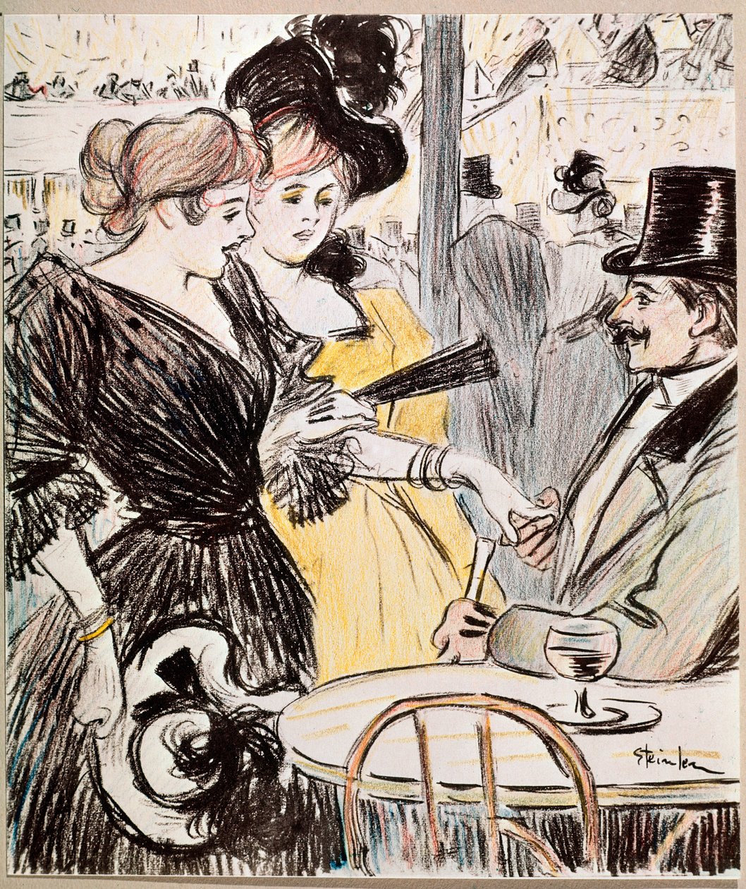 Koncert v kavárně. (Kresba, konec 19. století) od Théophile Alexandre Steinlen