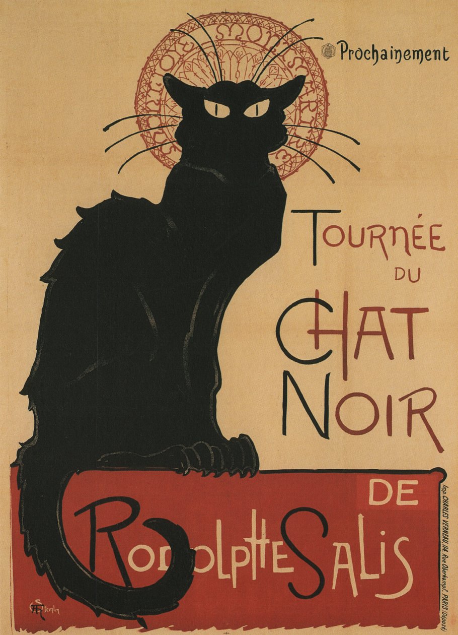 Prohlídka černé kočky, 1896 od Théophile Alexandre Steinlen