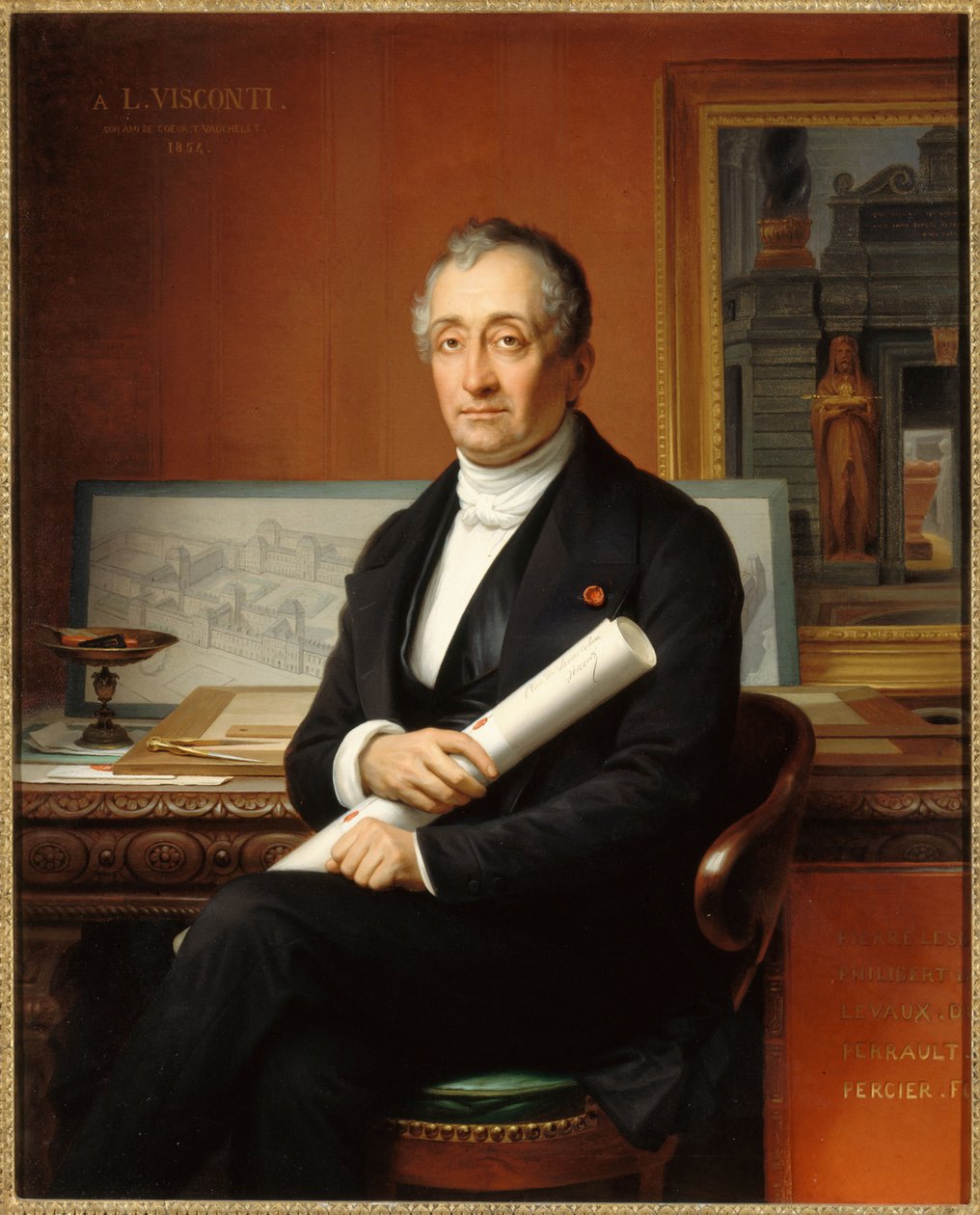 Portrét architekta Louise Viscontiho 1791-1853, 1854. od Théophile Vauchelet